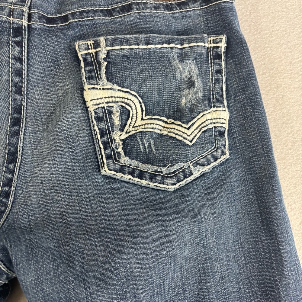 Big Star Pioneer Regular Boot Cut Jeans Men’s 34R Blue Distressed Buckle - Picture 10 of 10